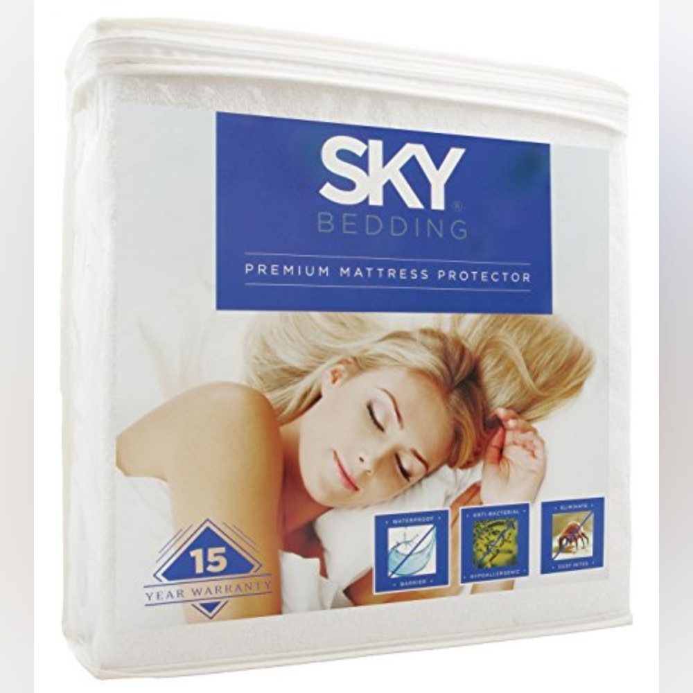 NEW Sky Bedding Mattress Protector, Premium Terry Cotton Mattress Cover, Queen